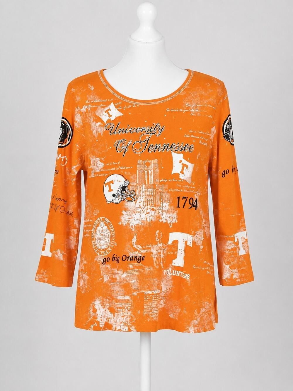 University of Tennesse P. Michael Shirt Womens Sz L Orange White Black Sequins